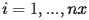 $i=1,...,nx$ 